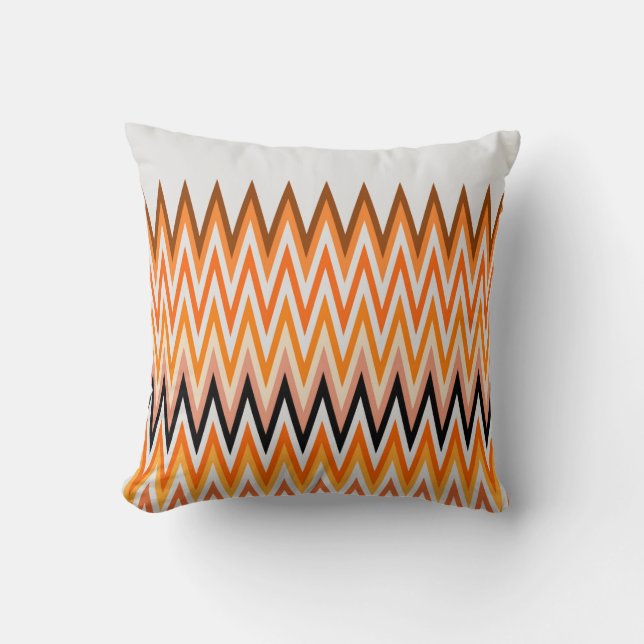 Fall Autumn Colour Chevron Pattern Throw Pillow (Front)
