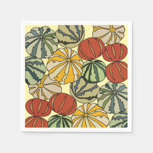 Fall Autumn Colourful Pumpkins Party Napkin