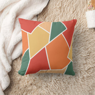 Fall Autumn Colours Geometric Shape Home Decor Throw Pillow