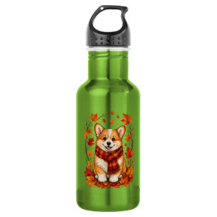 Fall Autumn Corgi Dog Cozy 532 Ml Water Bottle