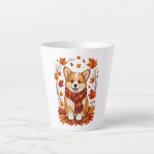 Fall Autumn Corgi Dog Cozy Latte Mug