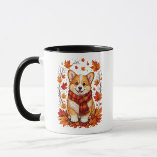 Fall Autumn Corgi Dog Cozy Mug