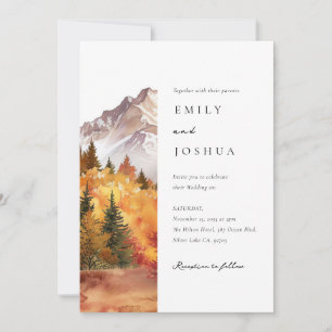 Fall Autumn Elegant Wedding Invitation