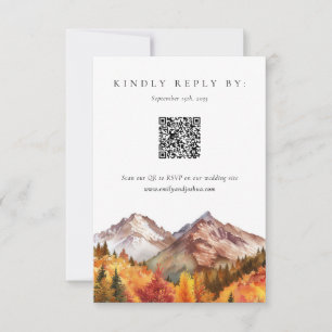 Fall Autumn Elegant Wedding RSVP Card