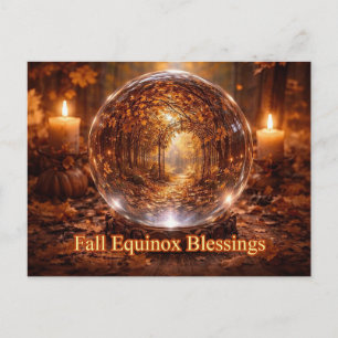 Fall Autumn Equinox with Colourful Foliage Postcard