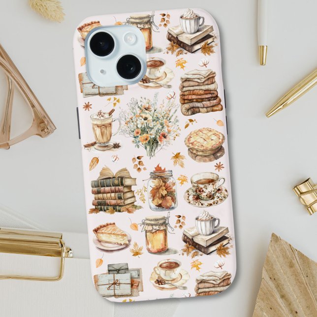 Fall Autumn Favourite Essential Aesthetic Pattern Case-Mate iPhone Case (Close up)
