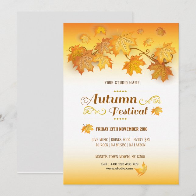 Fall / Autumn Festival Flyer Invitation (Front/Back)