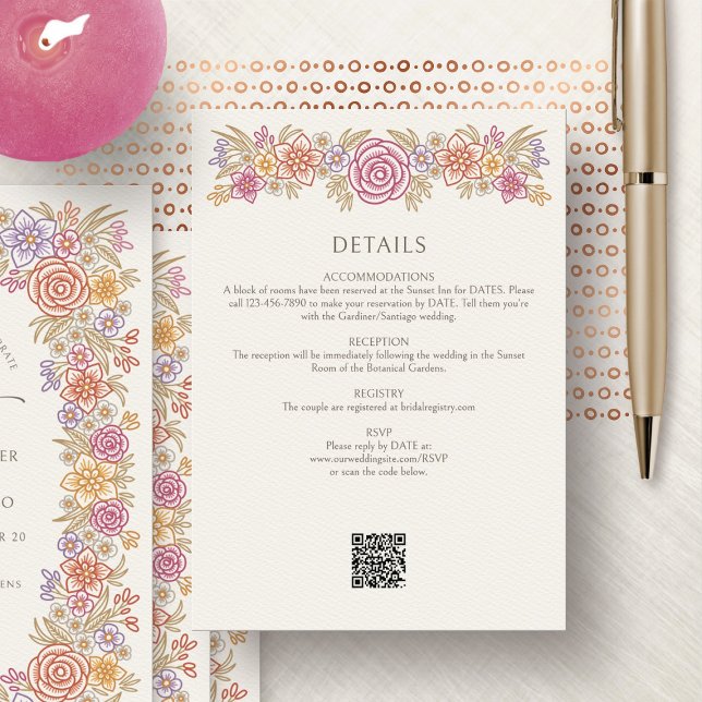 Fall Autumn Floral Details Wedding Enclosure Card (Creator Uploaded)