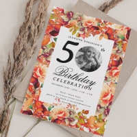 Fall Autumn Floral Garden Photo 50th Birthday