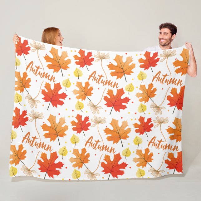 Fall Autumn Foliage Fall Leaves Fleece Blanket (In Situ)