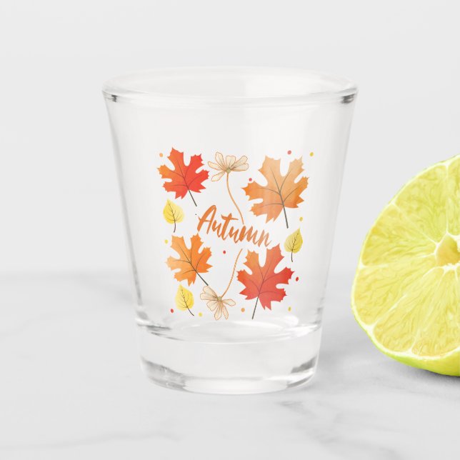 Fall Autumn Foliage Fall Leaves Shot Glass (Front)