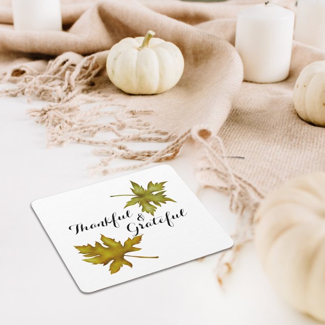 Fall Autumn Foliage Friendsgiving Thanksgiving Square Paper Coaster (Creator Uploaded)