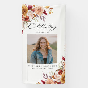 Fall Autumn Funeral Program Photo Order of Service Banner