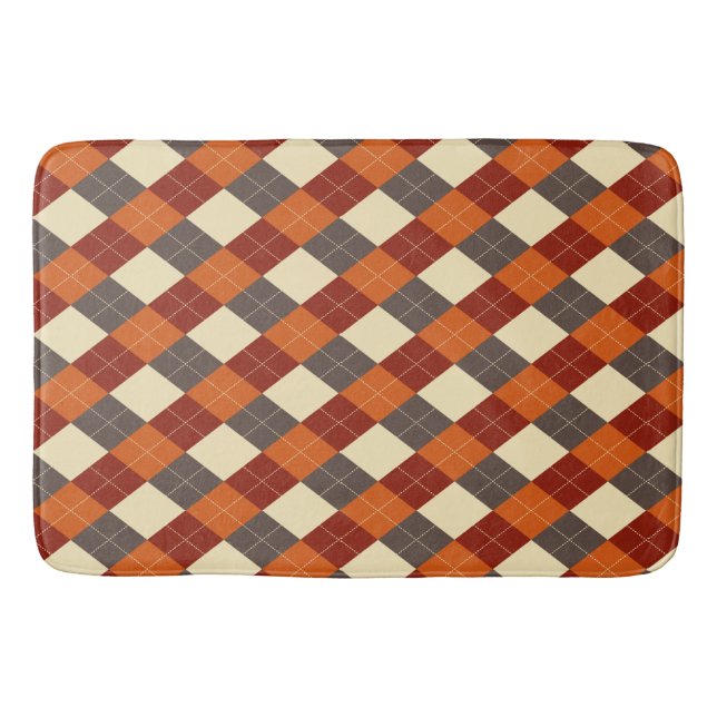 Fall/Autumn Gingham pattern  Bath Mat (Front)