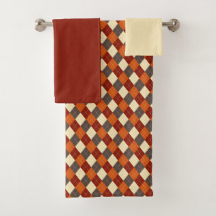 Fall/Autumn Gingham pattern  Bath Towel Set