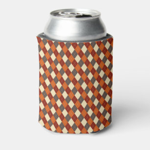 Fall/Autumn Gingham pattern  Can Cooler