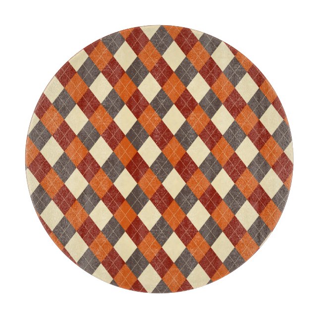 Fall/Autumn Gingham pattern  Cutting Board (Front)