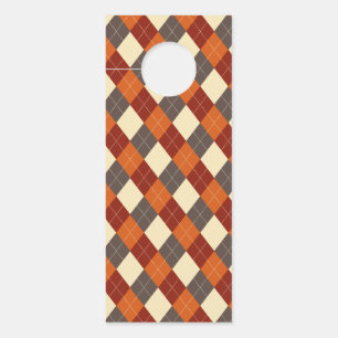 Fall/Autumn Gingham pattern Door Hanger