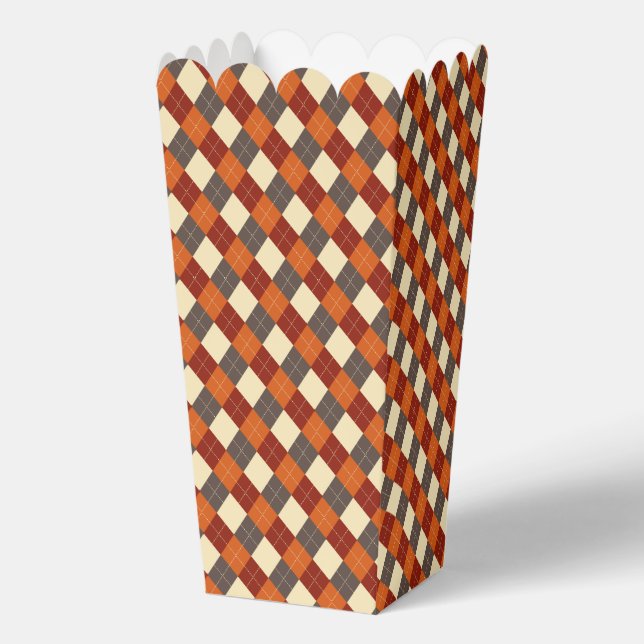 Fall/Autumn Gingham pattern  Favor Box (Front)
