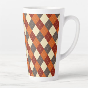 Fall/Autumn Gingham pattern  Latte Mug
