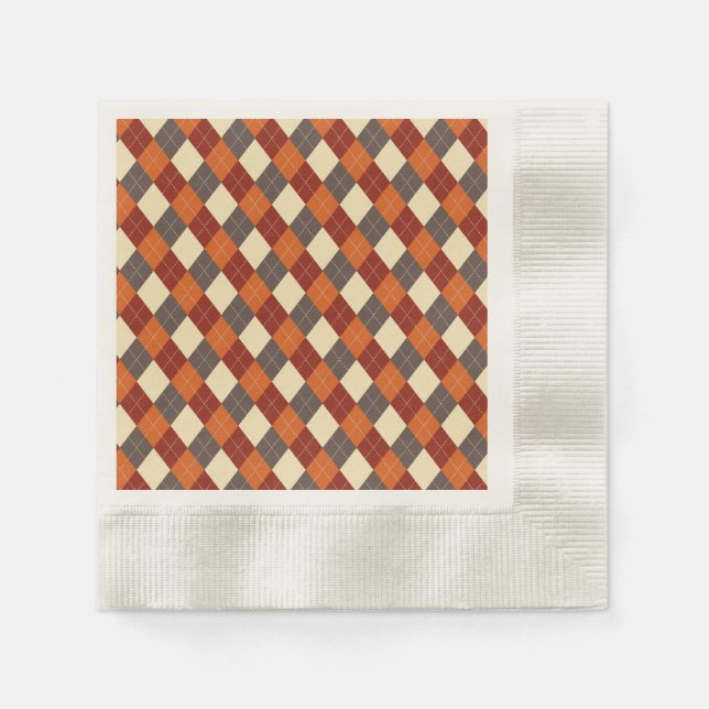 Fall/Autumn Gingham pattern  Napkin (Front)