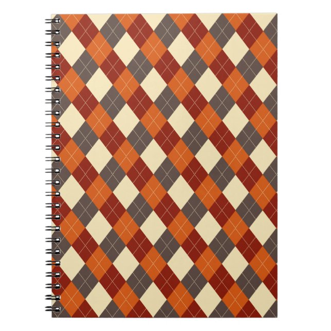 Fall/Autumn Gingham pattern  Notebook (Front)