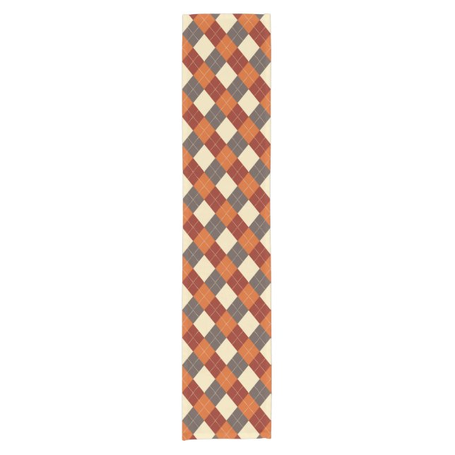 Fall/Autumn Gingham pattern  Short Table Runner (Front)