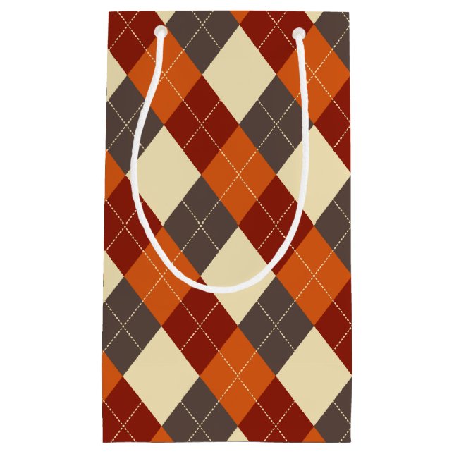 Fall/Autumn Gingham pattern  Small Gift Bag (Front)