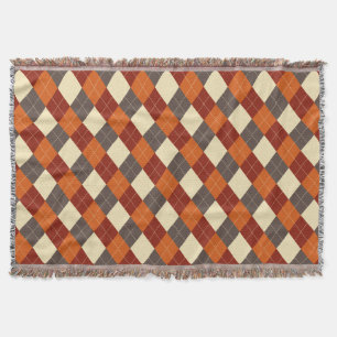 Fall/Autumn Gingham pattern Throw Blanket