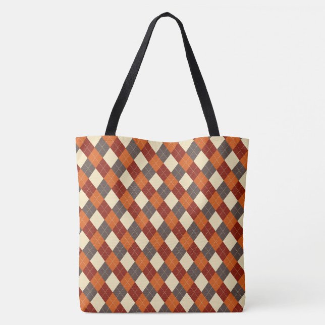 Fall/Autumn Gingham pattern  Tote Bag (Back)