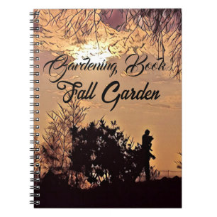 Fall Autumn GWatercolor Sunset Scenery Gardening Notebook