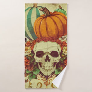 Fall/Autumn/Halloween/pumpkin/skeleton Bath Towel