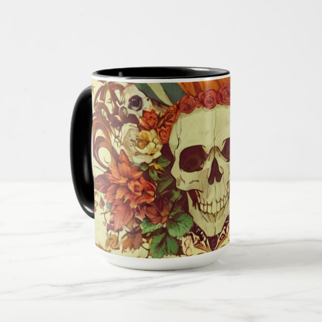 Fall/Autumn/Halloween/pumpkin/skeleton  Mug (Front Left)