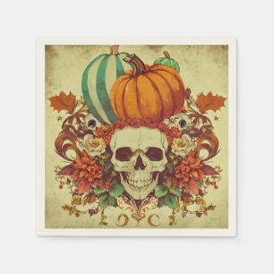 Fall/Autumn/Halloween/pumpkin/skeleton  Napkin