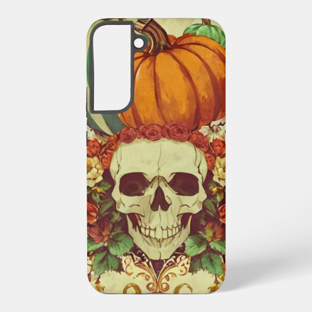 Fall/Autumn/Halloween/pumpkin/skeleton  Samsung Galaxy S22+ Case (Back)
