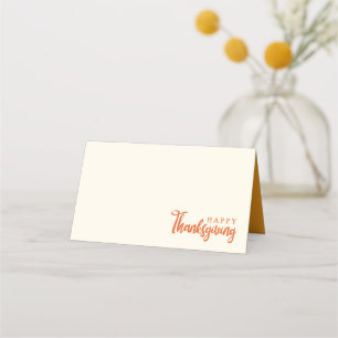 Fall Autumn Happy Thanksgiving Greeting Place Card
