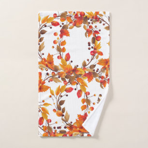 Fall Autumn Harvest leaves Hand Towel