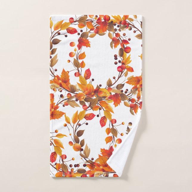Fall Autumn Harvest leaves Hand Towel (Hand Towel)