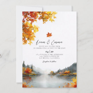 Fall Autumn Landscape Wedding Invitation