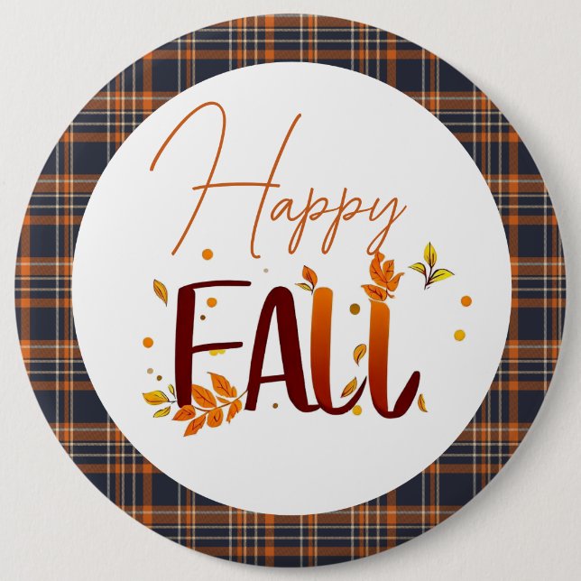 Fall/Autumn/Leaves  6 Inch Round Button (Front)