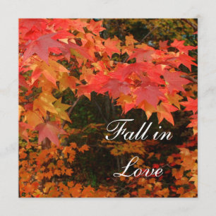 Fall Autumn Leaves Bridal Shower Party Invitations
