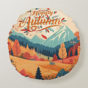 Fall/Autumn/leaves/colorful Round Pillow