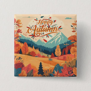 Fall/Autumn/leaves/colourful 2 Inch Square Button
