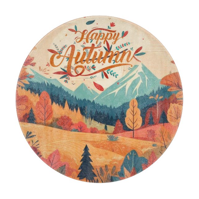 Fall/Autumn/leaves/colourful Cutting Board (Front)