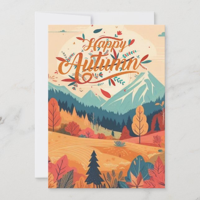 Fall/Autumn/leaves/colourful Holiday Card (Front)