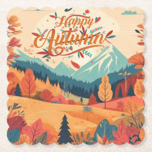 Fall/Autumn/leaves/colourful Paper Coaster