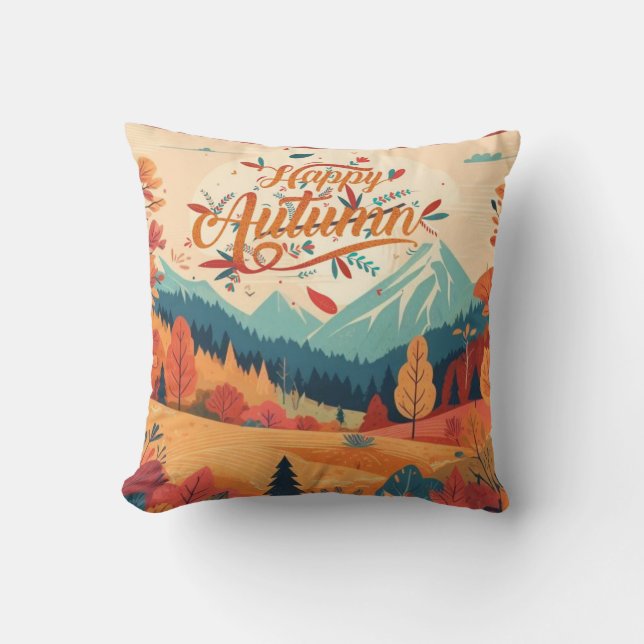 Fall/Autumn/leaves/colourful Throw Pillow (Front)