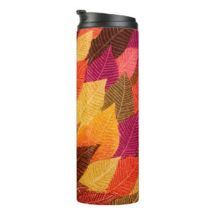 Fall Autumn Leaves Foliage Color Leaf Drawing Thermal Tumbler