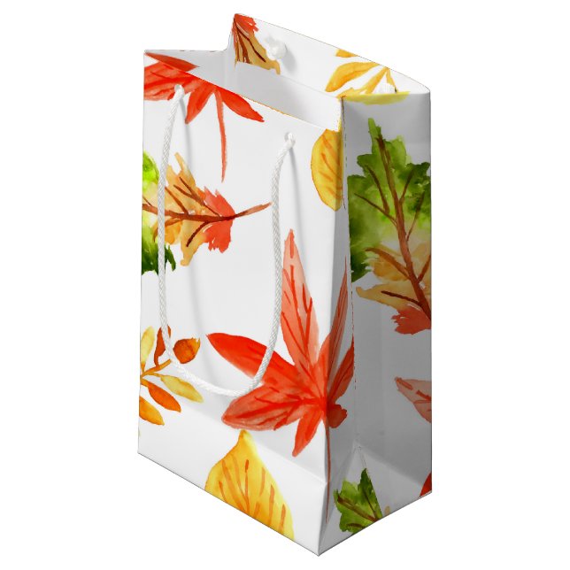 Fall autumn leaves party gift bag (Front Angled)