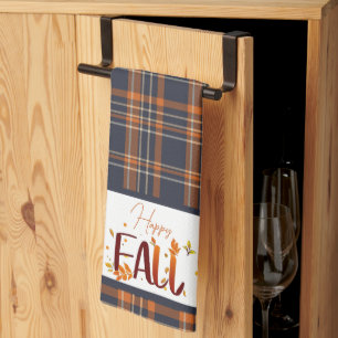Fall/autumn/leaves/plaid Kitchen Towel